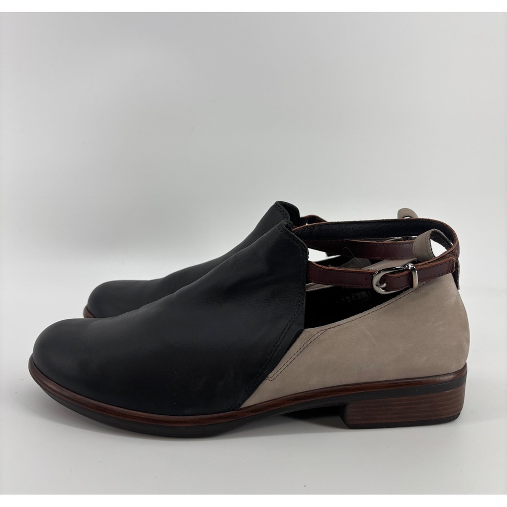 NAOT Kamsin Cutout Bootie Ankle Boots Leather Buckle Two-Tone Size 11 US 42 EU
